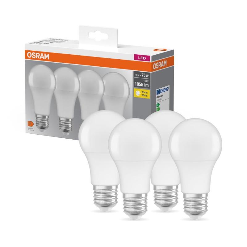 4er-Pack Osram E27  Extrem leistungsstarke LED Lampen 11W wie 75W Warmweißes Licht